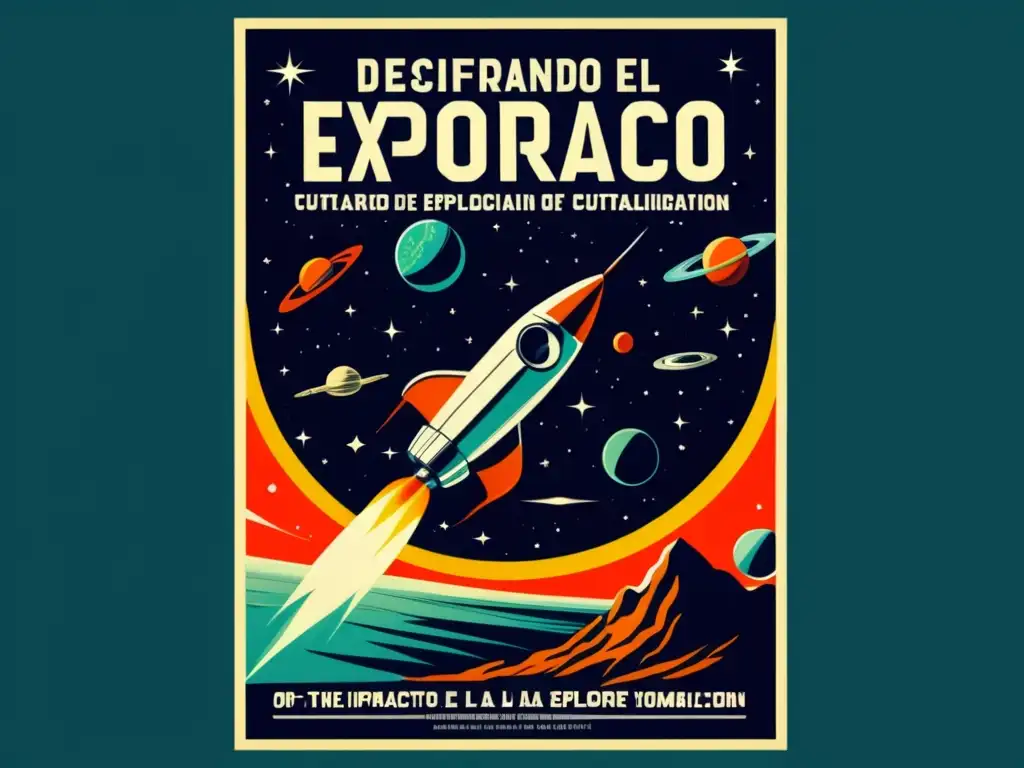 Póster vintage exploración espacial: Descifrando impacto cultural exploración espacial