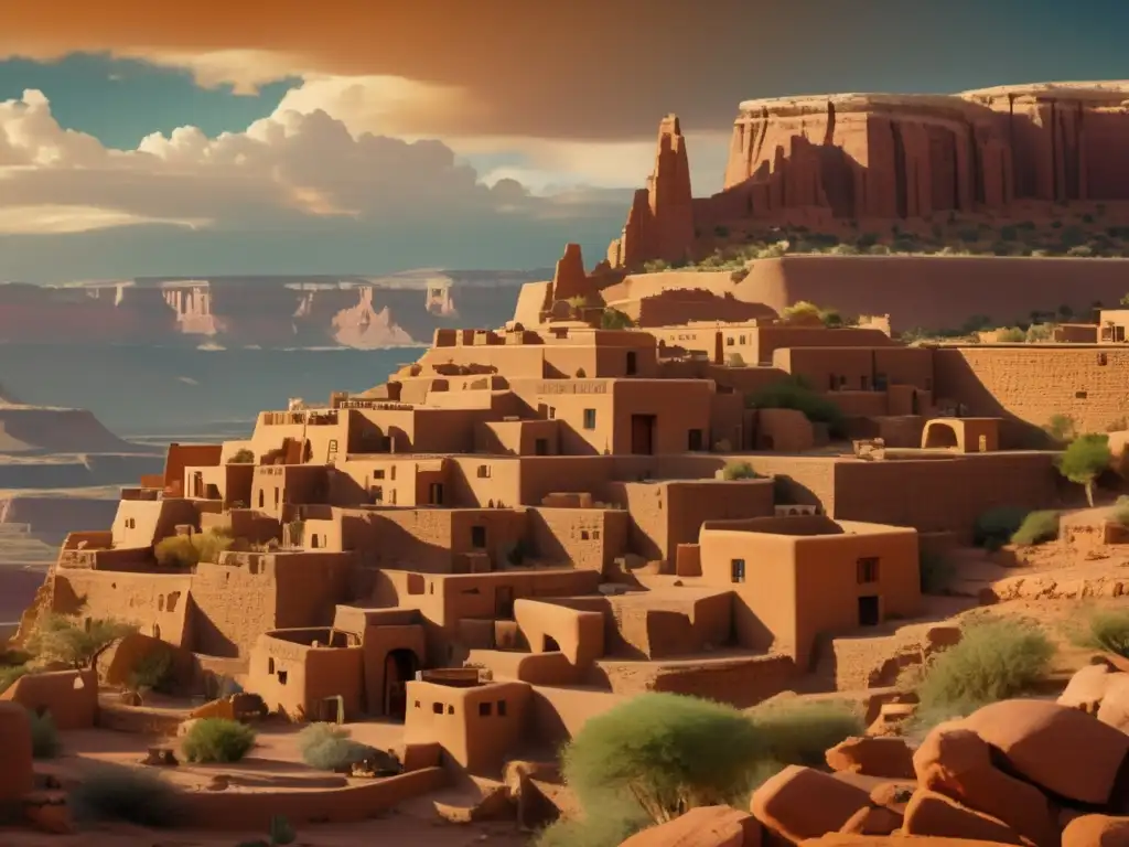 Revelando historia: Hopi en el suroeste de América - 8k imagen de aldea Hopi en paisaje impresionante