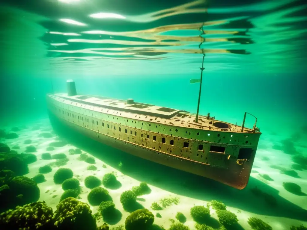 Restos del RMS Britannic en el fondo marino El RMS Britannic: El Hermano Olvidado del Titanic - Naufragio en el fondo marino, belleza misteriosa y detalles arquitectónicos
