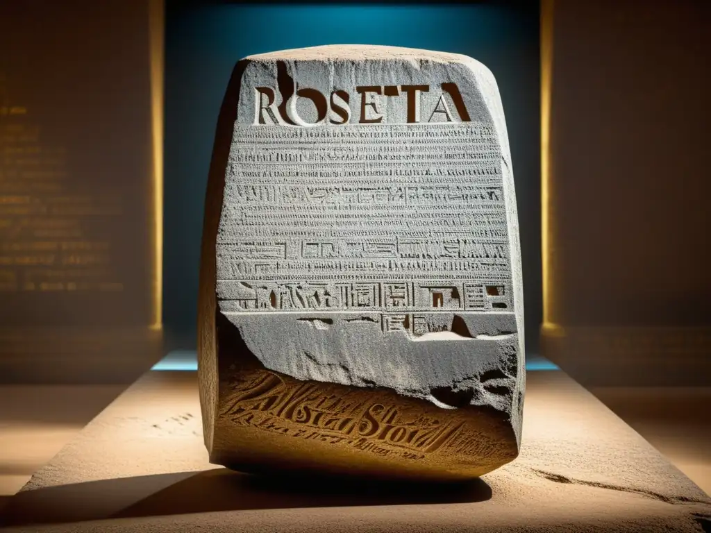 La intrigante historia de la Piedra Rosetta, con sus inscripciones detalladas y superficie desgastada