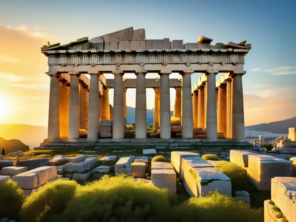 Ruinas del Parthenon en la Acrópolis de Atenas: Los Secretos de la Antigua Grecia