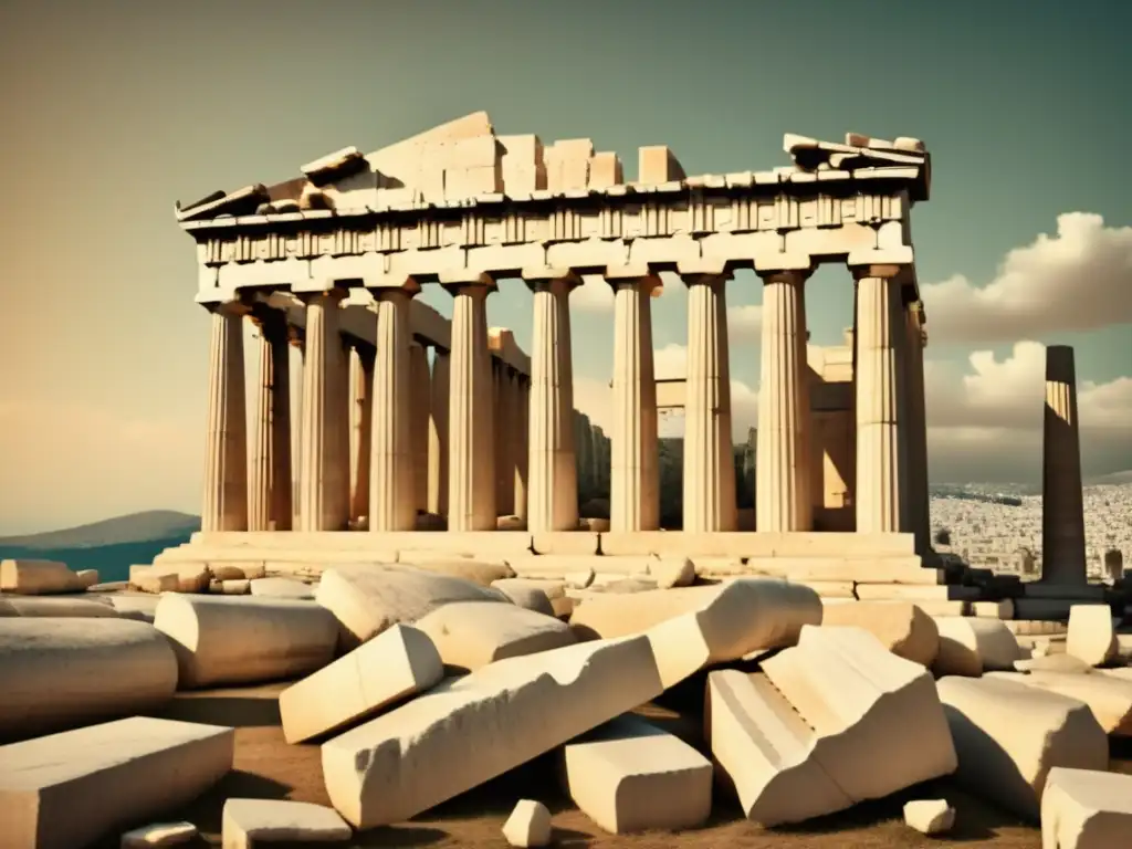 Ruinas del Parthenon, majestuosa estructura de la antigua Grecia