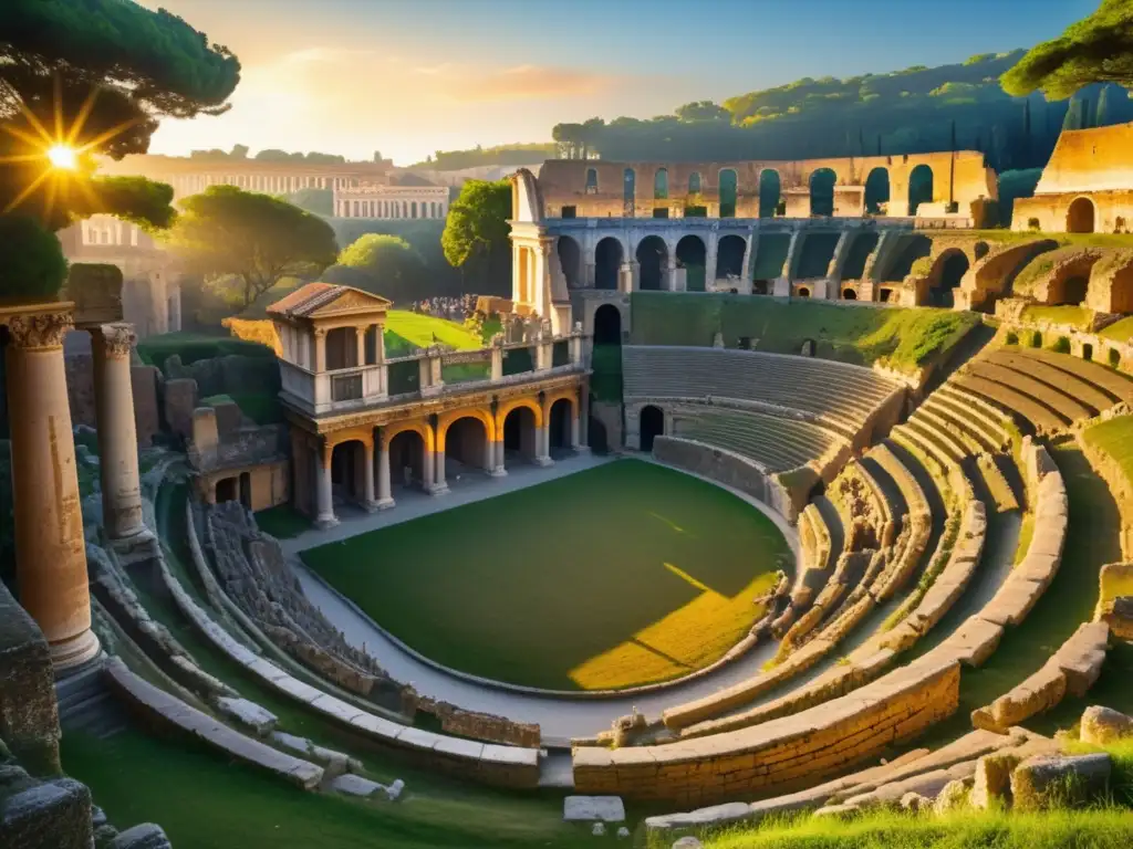 Descubriendo la Antigua Roma: Excavación arqueológica con arquitectura romana y presencia humana