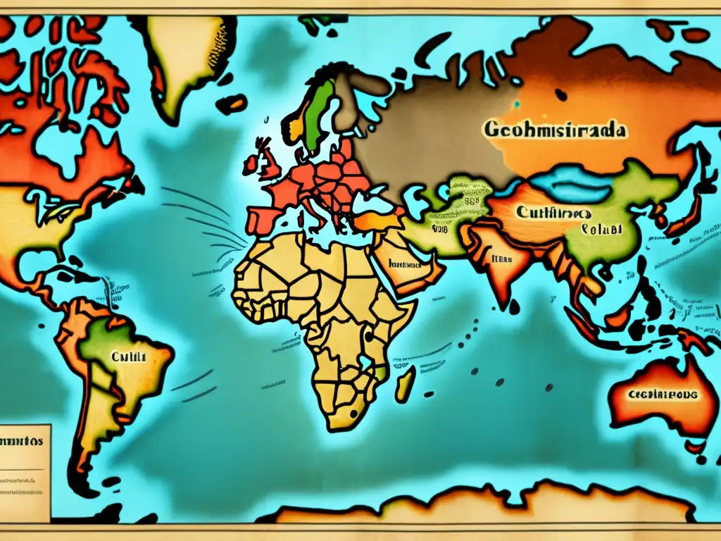 Mapa antiguo de las rutas comerciales: Influencia de los descubrimientos geográficos en la diversidad cultural