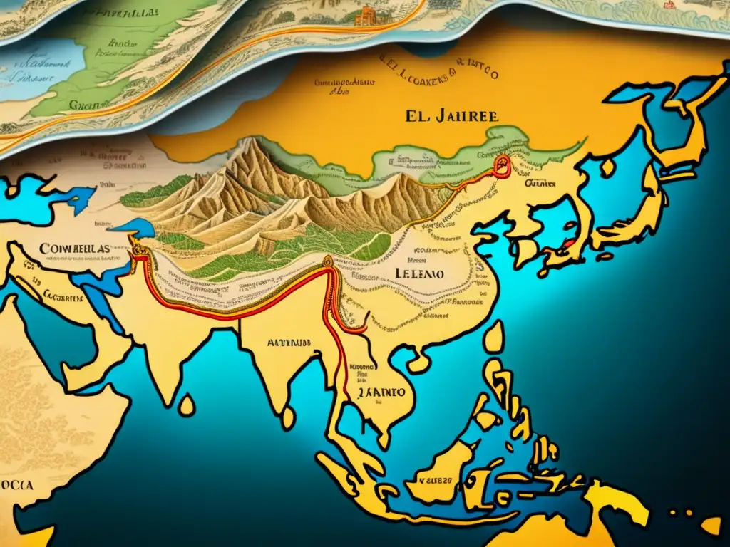 Mapa histórico de la ruta de la seda en Asia - Marco Polo: El hombre que reveló el misterio del lejano Oriente