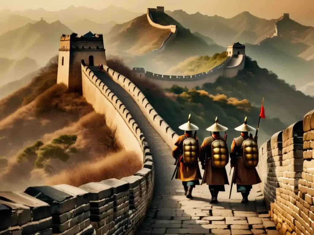 La fascinante historia detrás del descubrimiento de la Gran Muralla China: antiguos soldados chinos en la muralla, montañas y misterio