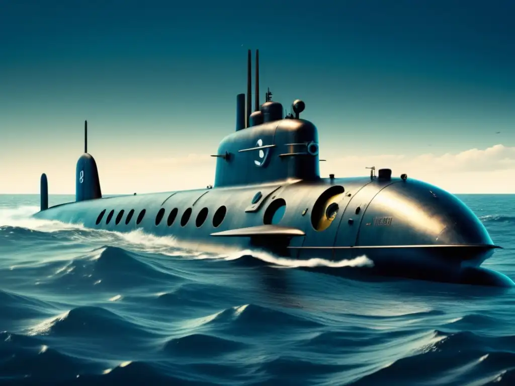 Submarino nuclear vintage en el océano Submarino vintage en el océano: belleza y tecnología de los submarinos nucleares