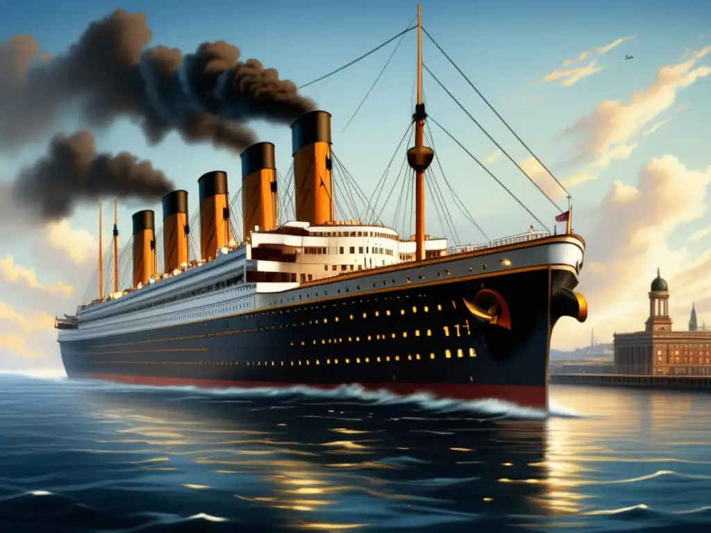 Majestuoso Titanic en el Atlántico Majestuoso RMS Titanic, símbolo de la era de los barcos a vapor, navegando en el Atlántico con elegancia