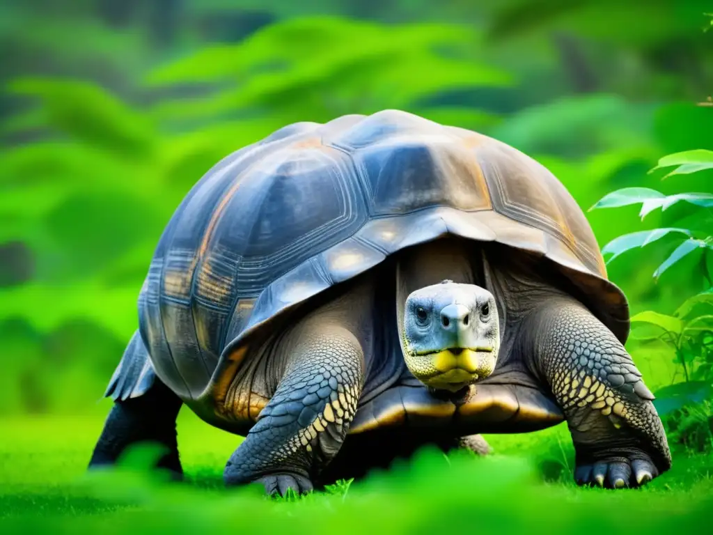 Tortuga gigante de las Islas Galápagos en su hábitat natural