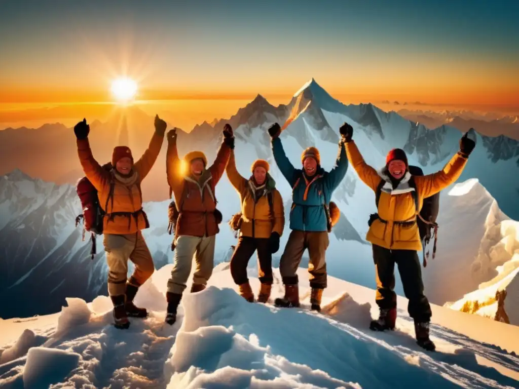 Grupo triunfante en la cima del Kangchenjunga: Historia de una gran expedición