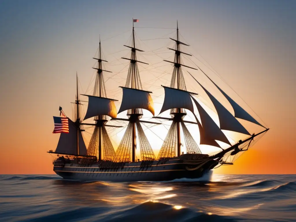 Historia y belleza del USS Constitution navegando en el mar