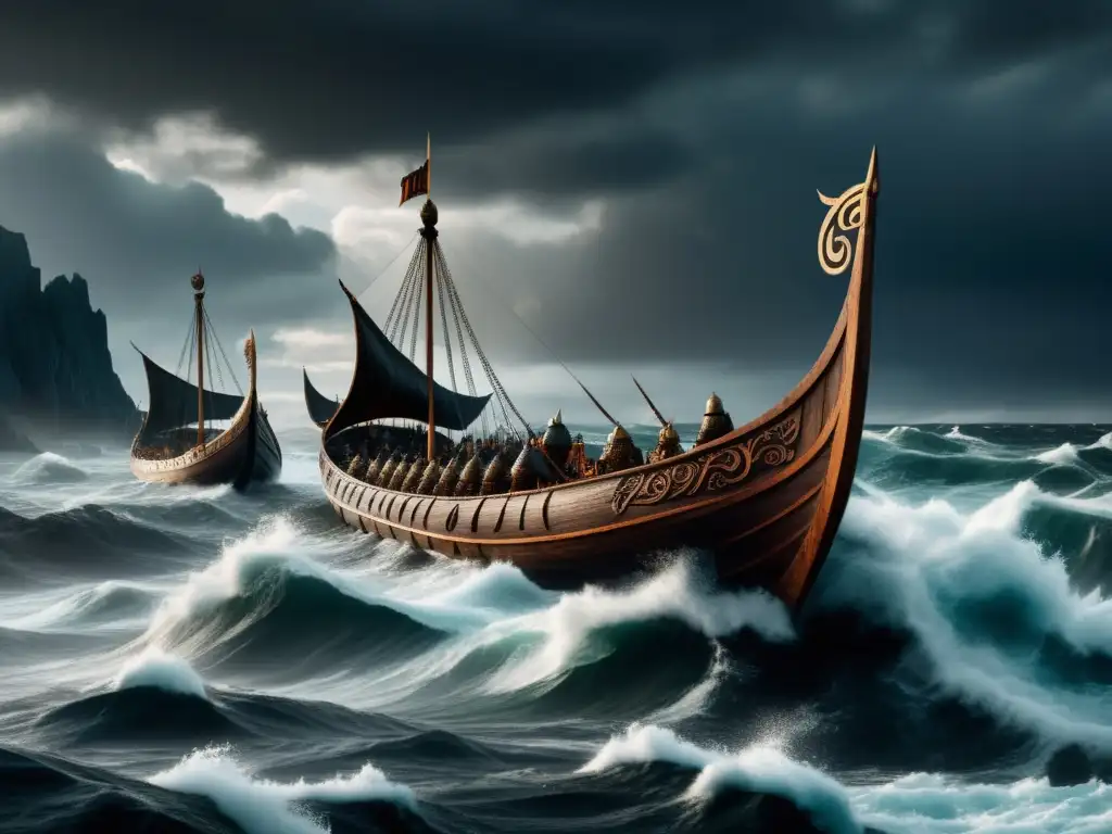 Grandes Expediciones Vikingas: Navegando en paisajes nórdicos, entre nubes ominosas y olas desafiantes