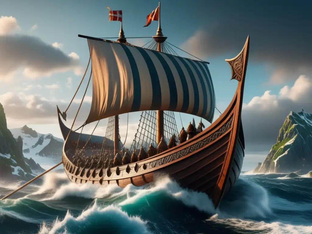 Vikingos en barco hacia Norteamérica: Expediciones Vikingas: Rutas de Conquista y Descubrimiento en Europa