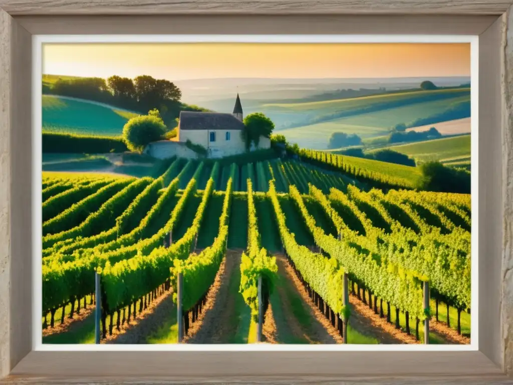 Una pintoresca viña en la región de Champagne, Francia