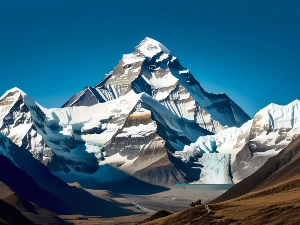 Vista impresionante del Monte Everest, la cima más alta del mundo, con paisajes cautivadores