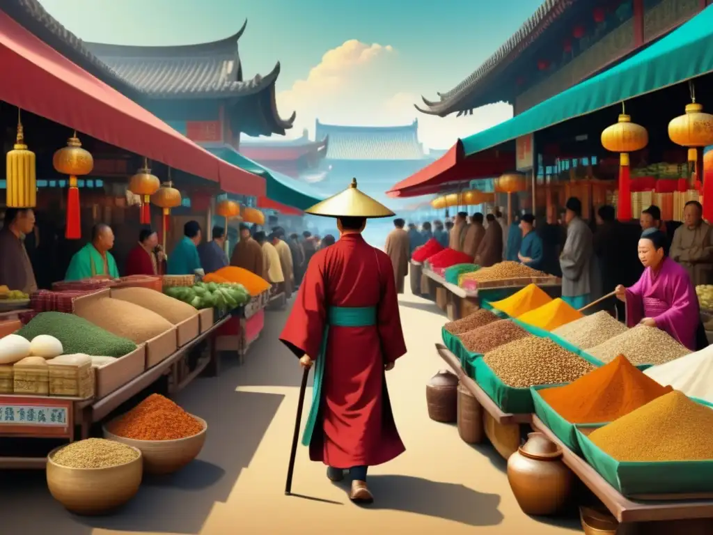 Xuanzang en mercado de la Ruta de la Seda: El viaje épico de Xuanzang por la Ruta de la Seda