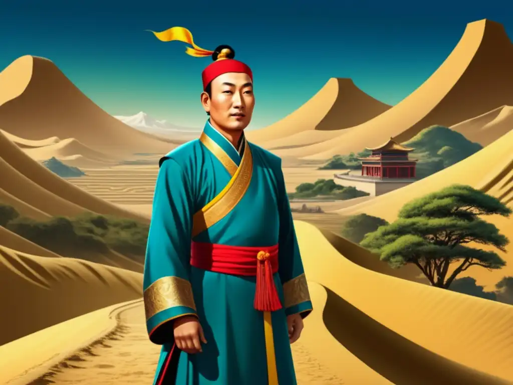 Explorador Xuanzang en la Ruta de la Seda